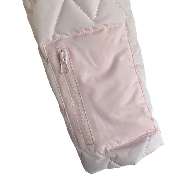 PrettyLittleThing Light Baby Pink Quilted Belted Snow Suit Ski Size XXL - Picture 7 of 10
